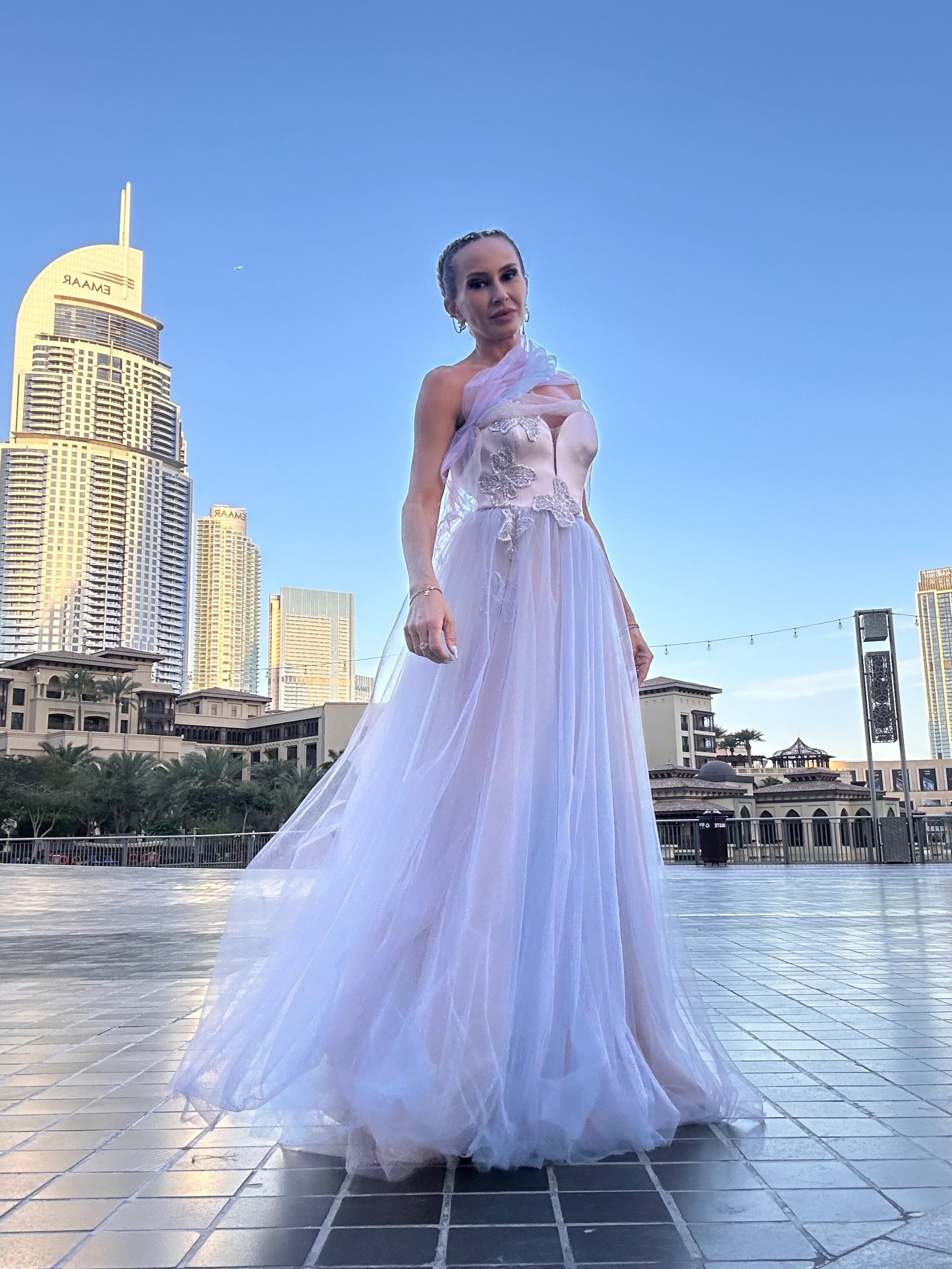 Rochie creație unicat, din tul culori suprapuse | ELL 106 - imagine 3